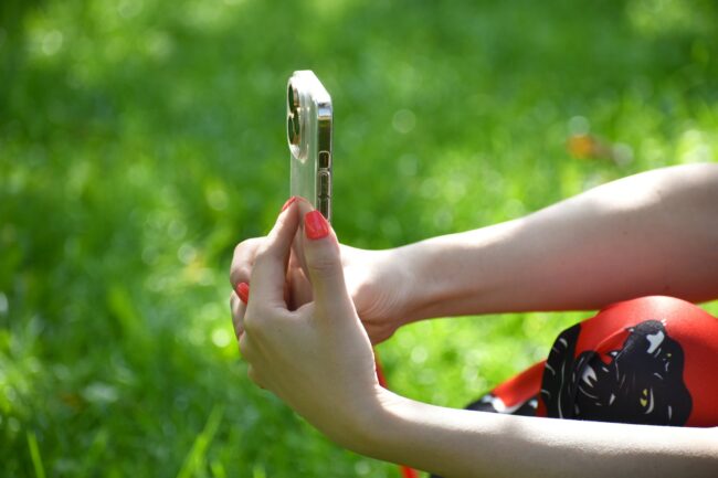 a person holding a phone